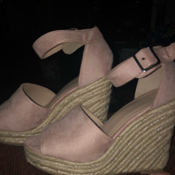 Wild Diva Lounge Shoes - Blush WDL Wedge Espadrilles